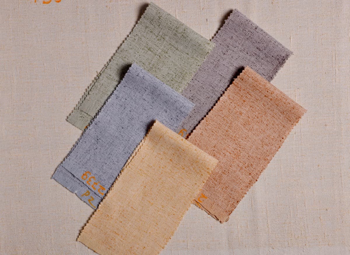 Diamond arranged fabric swatches